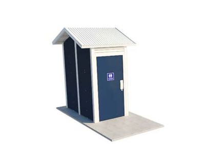 Burton 1 Compact Standard Toilet Building with Deep Ocean and Surfmist colour scheme